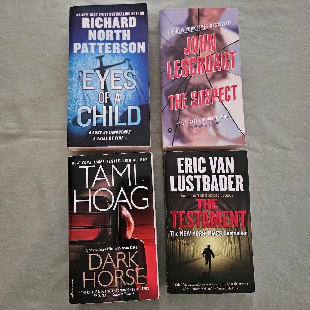 Thriller‎ Mystery Small Paperback Book Bundle - Four Novels